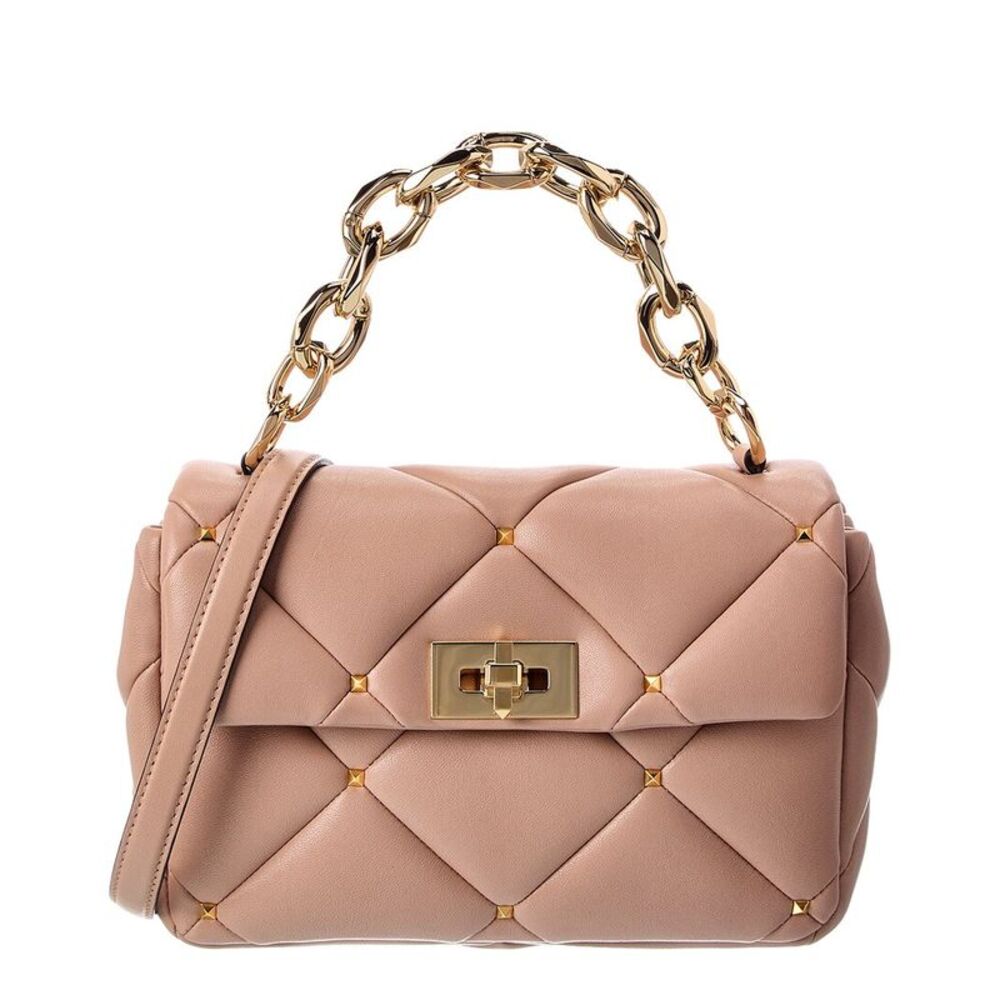 Valentino Rockstud Spike Leather Shoulder Bag, Pink
